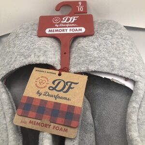 Dearfoams Womens Slip On Slippers Light Gray Heather 40547 Sz L (9-10) - New